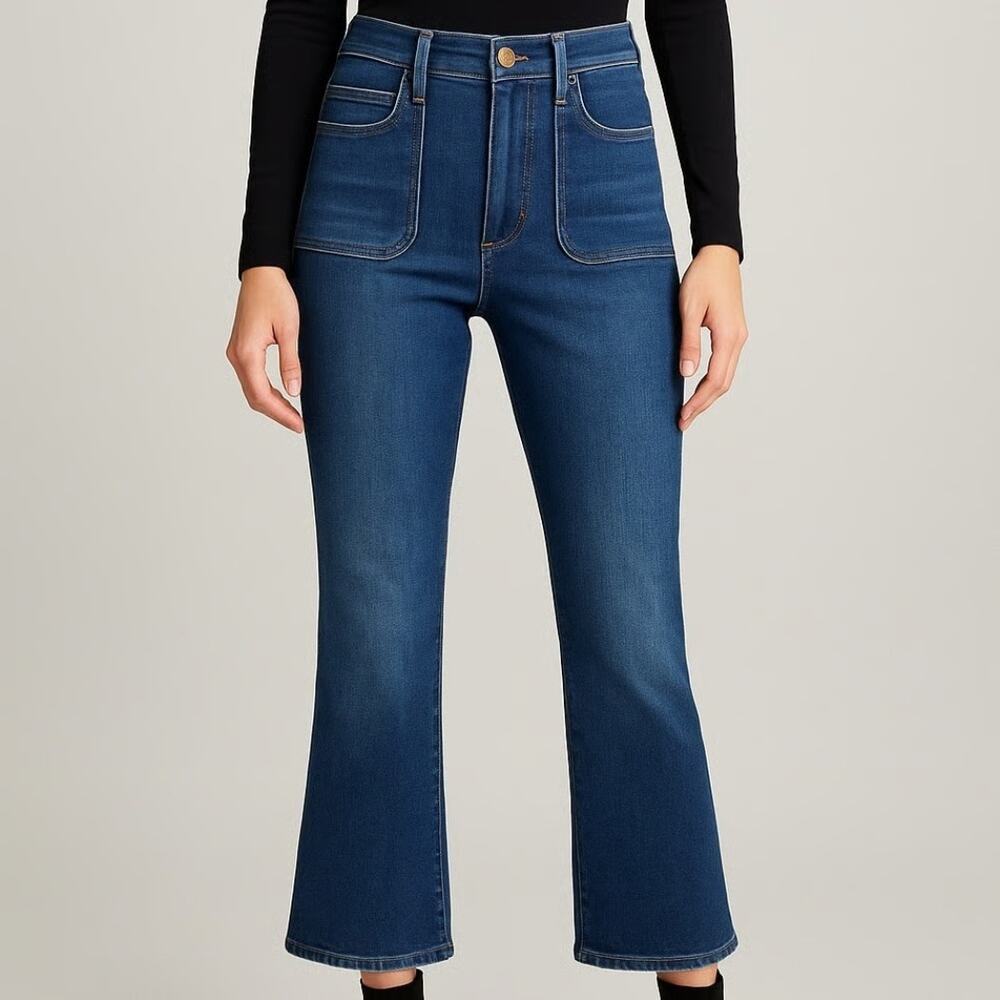 Joe’s Jeans The Callie High Rise Cropped Bootcut Jeans Lucy Medium Wash Blue 26